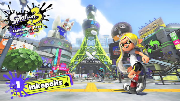 An Inkling and an Octoling battle it out in Splatoon 3